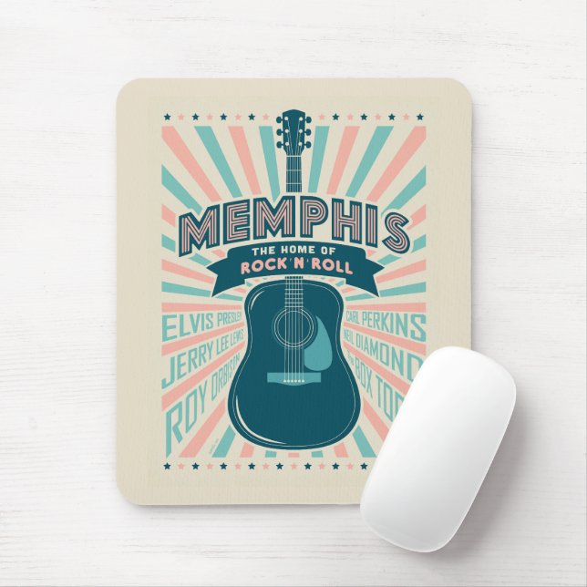 Memphis, TN: Guitar Series | Rock-N-Roll Mouse Pad (With Mouse)