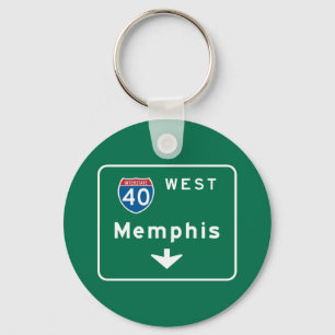 Memphis, TN Road Sign Keychain