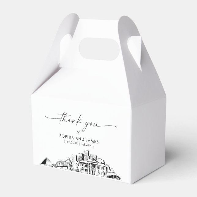 Memphis Wedding Personalized Favour Box (Front Side)