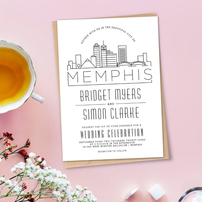 Memphis Wedding | Stylized Skyline Invitation (Creator Uploaded)
