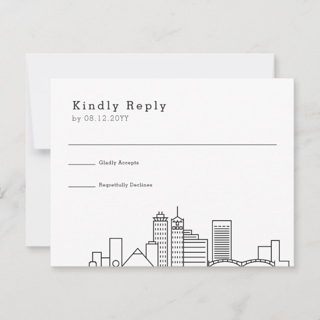 Memphis Wedding | Stylized Skyline RSVP Card (Front)
