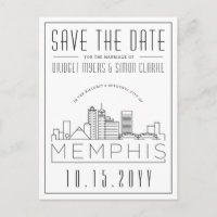 Memphis Wedding | Stylized Skyline Save the Date