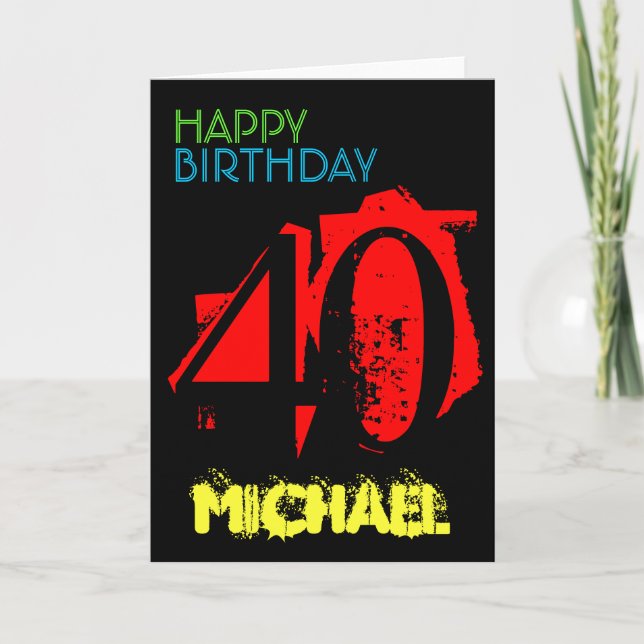 Men 40th Birthday Personalized Greeting Card (Front)