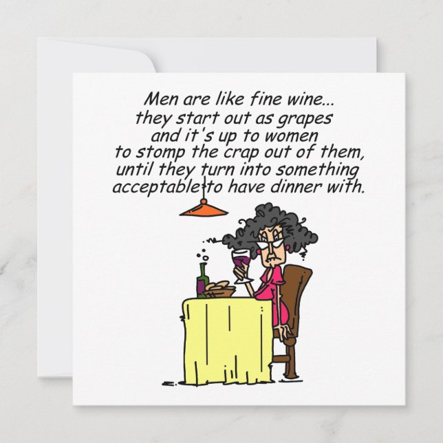 Men and FIne Wine Humour (Front)