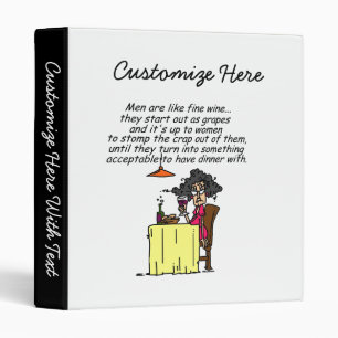 Men and FIne Wine Humour Binder