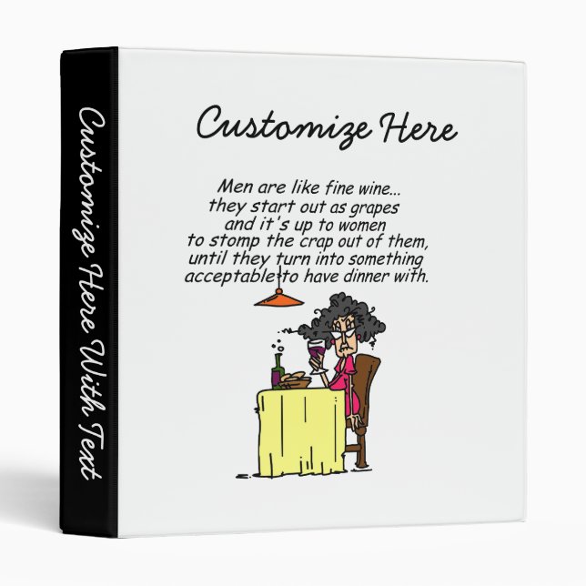 Men and FIne Wine Humour Binder (Front/Spine)