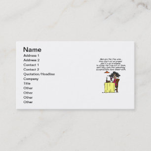 Men and FIne Wine Humour Business Card