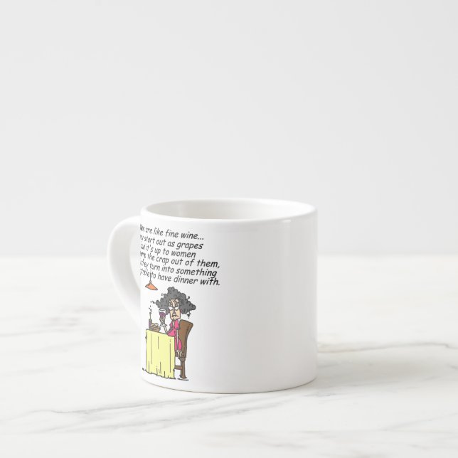 Men and FIne Wine Humour Espresso Cup (Front Left)