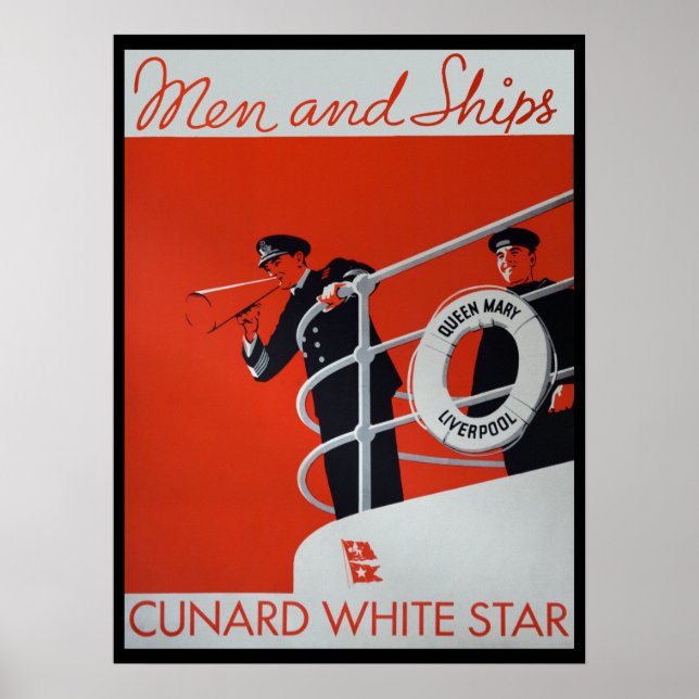 Men and Ships Queen Mary Poster (Front)