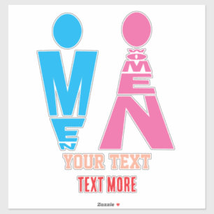 Men and Women Typography Icon Design