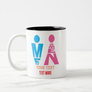 Men and Women Typography Icon Design Two-Tone Coffee Mug