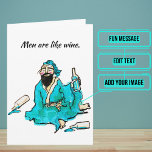 Men are Like Wine Funny Vintage Birthday Card<br><div class="desc">Looking for the perfect funny card with a unique twist for the special guy in your life? Look no further. Outside is a vintage-like watercolor cartoon of a Buddha. Both outside and inside we've written just the right message to speak to the moment; but just in case it needs something...</div>