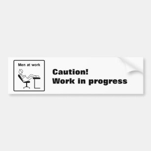 Men at work bumper sticker
