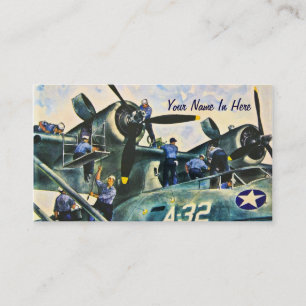 Men At Work Vintage Business Card