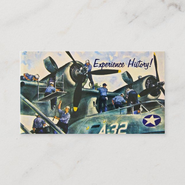 Men At Work Vintage Business Card (Front)