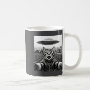 Men Back Cat Selfie Alien Ufo Coffee Mug