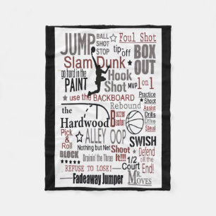 Men Basketball Player - Basketball Jump Ball Shot  Fleece Blanket