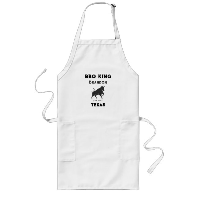Men BBQ King Texas  Long Apron (Front)