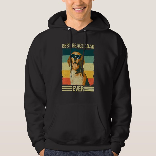 Men Best Beagle Dad Father Dog Hoodie (Front)