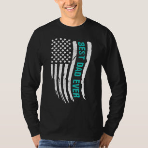 Men Best Dad Ever American Flag Proud Dad Happy Fa T-Shirt