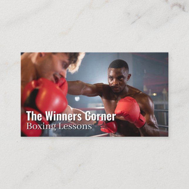 Men Boxing in the Ring Business Card (Front)