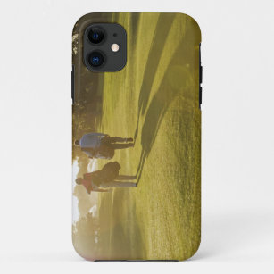 Men carrying golf bags on golf course Case-Mate iPhone case