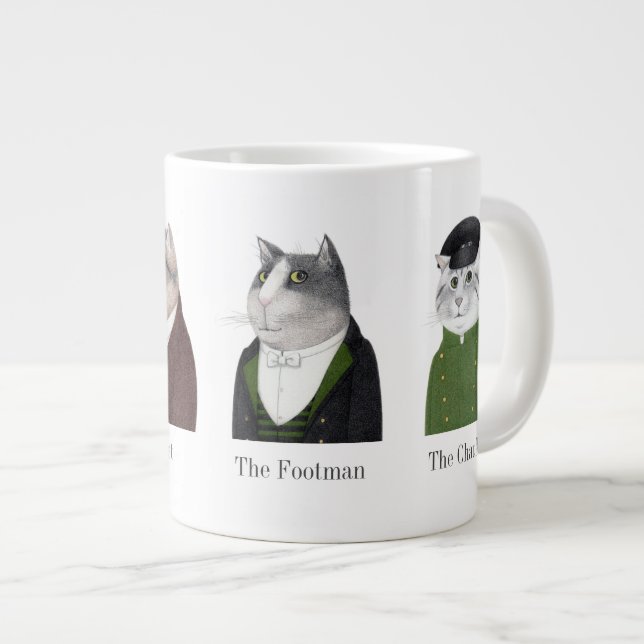 MEN CATS Big White Mug + Text (Front Right)