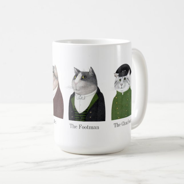 MEN CATS Tall White Mug + Text (Front Right)