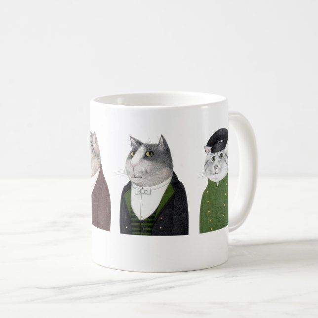 MEN CATS White Mug  (Front Right)