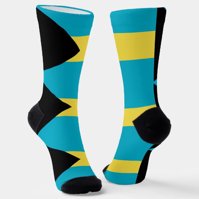 Men crew socks with flag of Bahamas (Angled)