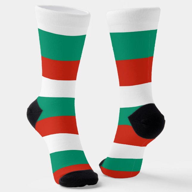 Men crew socks with flag of Bulgaria (Angled)