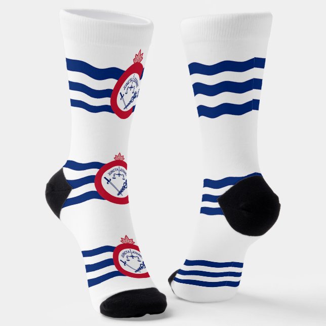 Men crew socks with flag of Cincinnati (Angled)
