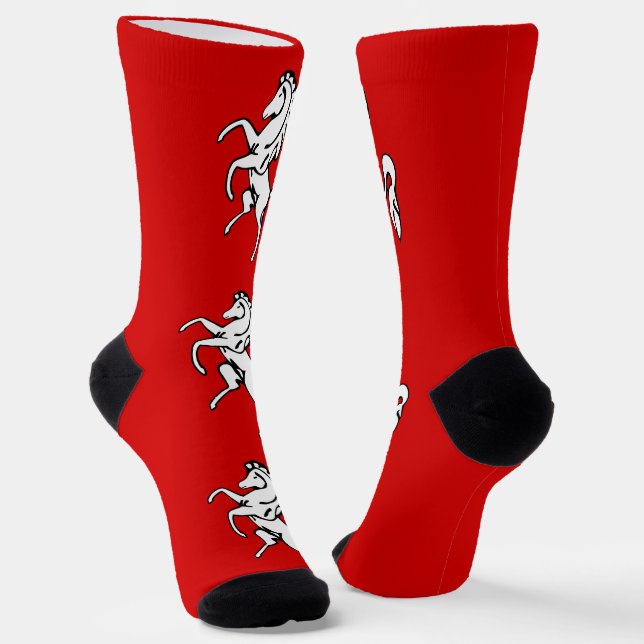 Men crew socks with flag of Kent, England (Angled)