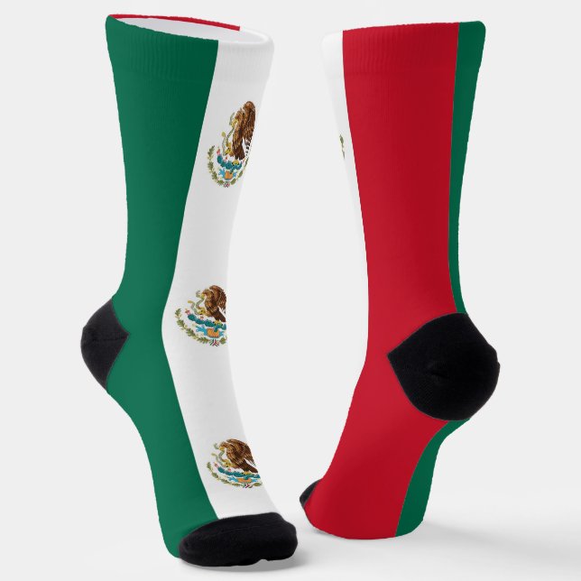 Men crew socks with flag of Mexico (Angled)