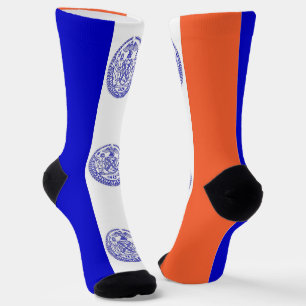 Men crew socks with flag of New York City