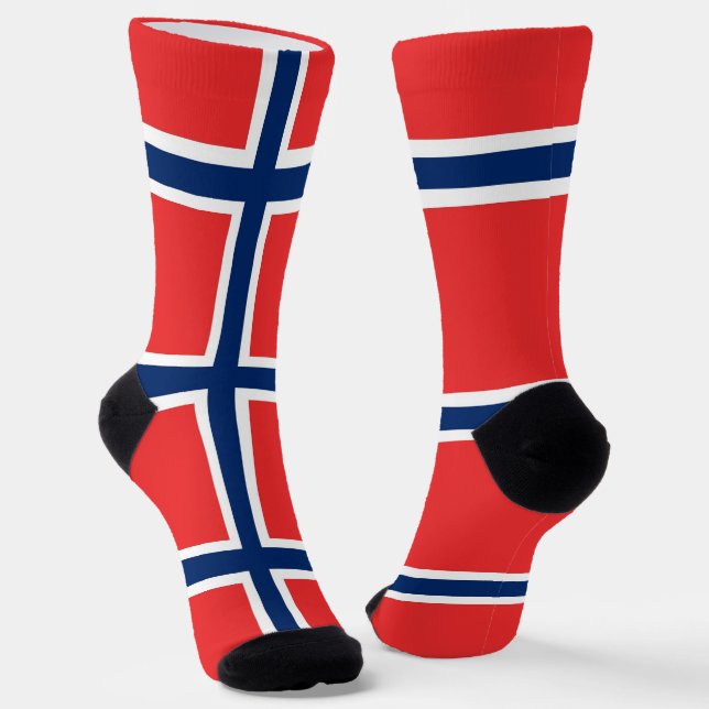 Men crew socks with flag of Norway (Angled)