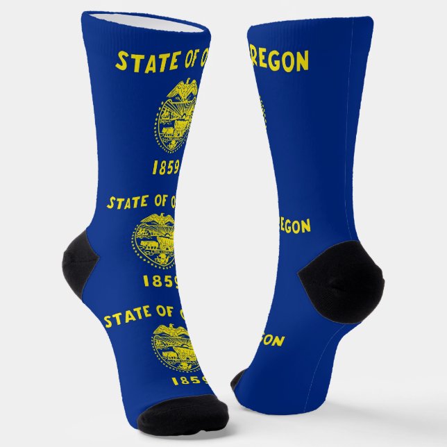 Men crew socks with flag of Oregon (Angled)