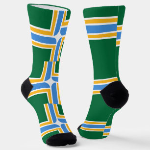 Men crew socks with flag of Portland, Oregon