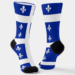Men crew socks with flag of Quebec, Canada