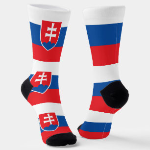 Men crew socks with flag of Slovakia