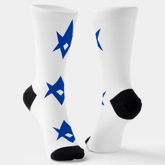 Men crew socks with flag of Toyota City, Japan (Angled)