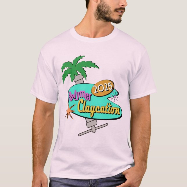 men cut tee shirt Polymer Claycation  (Front)