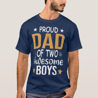 Men Dad Of 2 Boys Two Sons Father's Day 678  T-Shirt