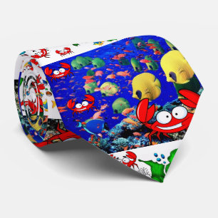 Men Designer Fish Crab Tie