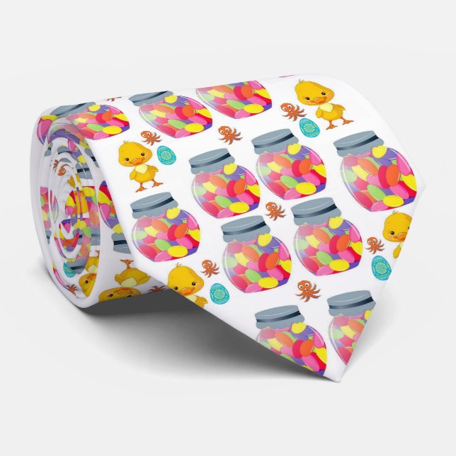 Men Designer Jellybeans Tie (Rolled)