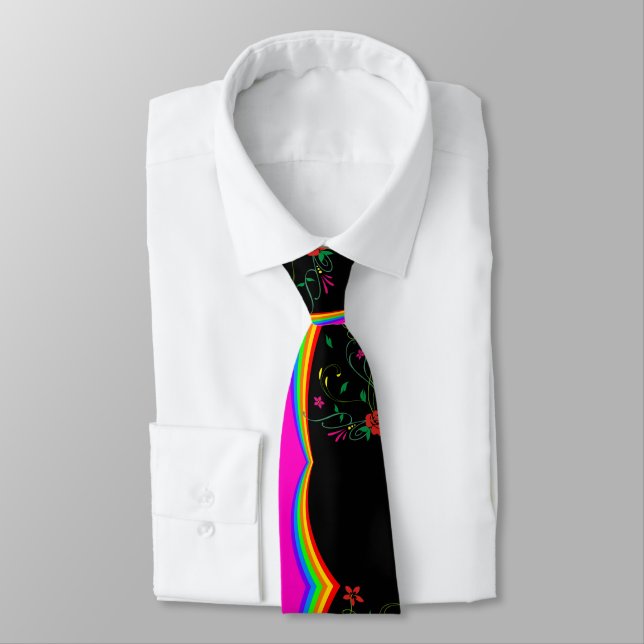 Men Designer Ties Floral (Tied)