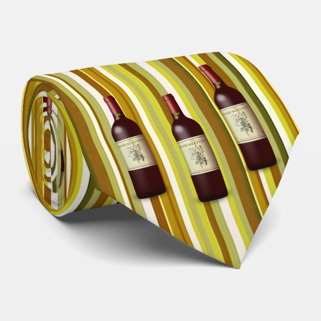 Men Designer Ties Wine Stripe (Rolled)