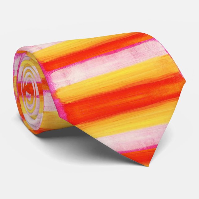 Men Designer Ties Yellow Orange Pink (Rolled)