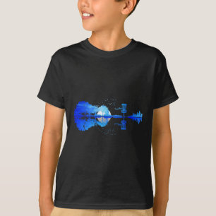 Men Disc Golf Frisbee Golfer Sunset Guitar Guitari T-Shirt