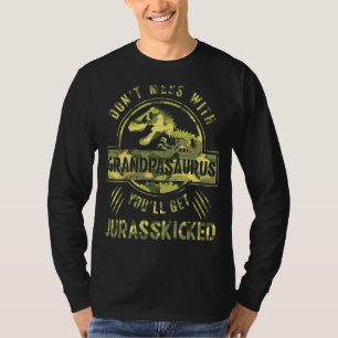 Men Don't Mess With Grandpasaurus Saying Father D T-Shirt
